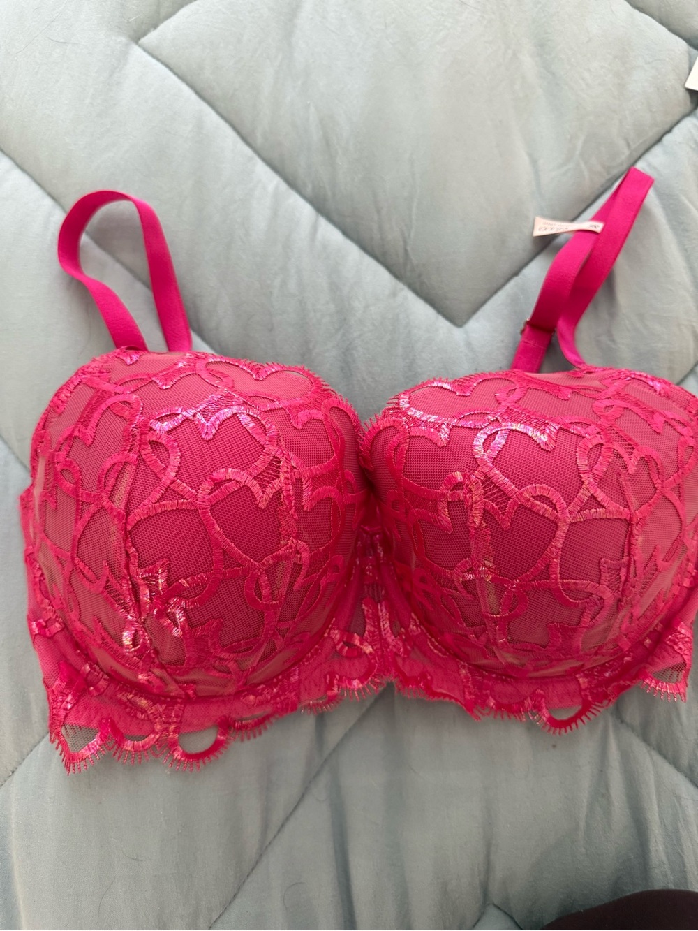 Victoria's Secret Hot Pink Lace Balconette Bra